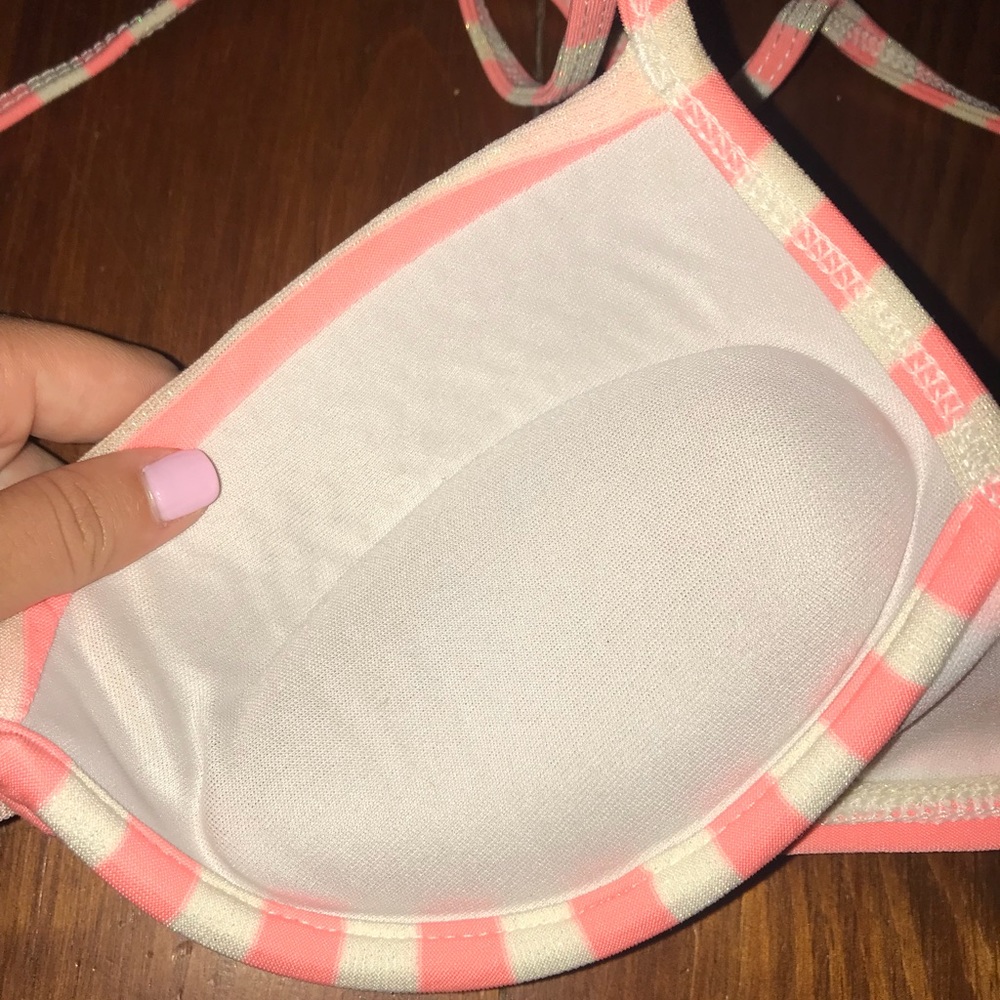 Pink and White Bikini Size S bottoms, M top - Picture 2 of 4